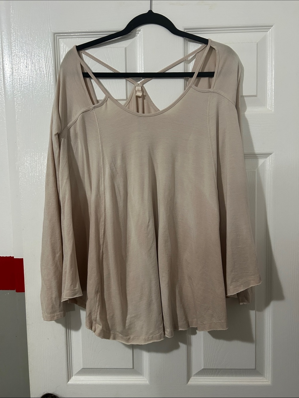Wishlist Neutral Beige Long Sleeve Tunic with Strappy Back Detail